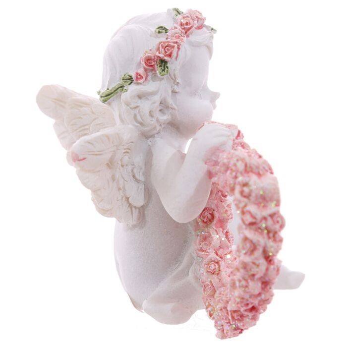 Puckator Cherub with Pink Rose Heart