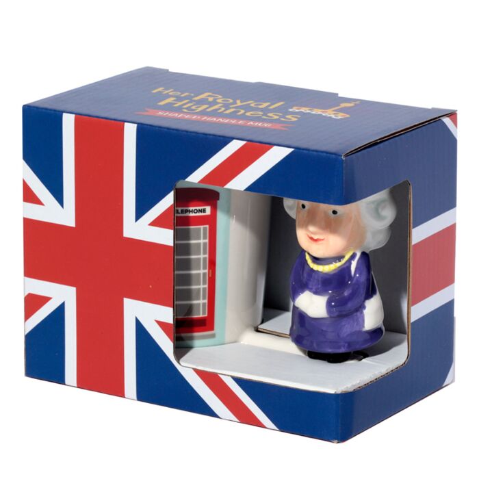 Puckator London Souvenir Queen Ceramic Shaped Handle Mug