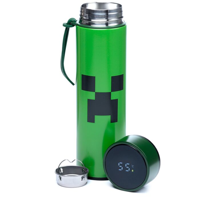 Puckator Minecraft Creeper Hot & Cold Digital Thermometer Bottle