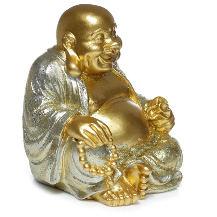 Puckator Mini Lucky Glitter Chinese Laughing Buddha 8cm