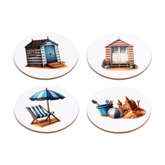Puckator Coastal Set of 4 Cork Coasters