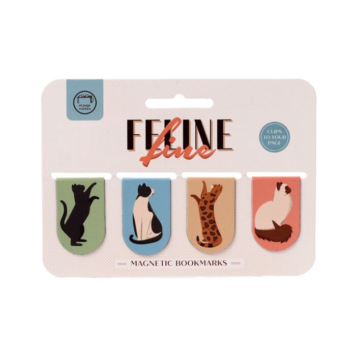 Puckator Feline Fine Cats Magnetic Bookmark Set