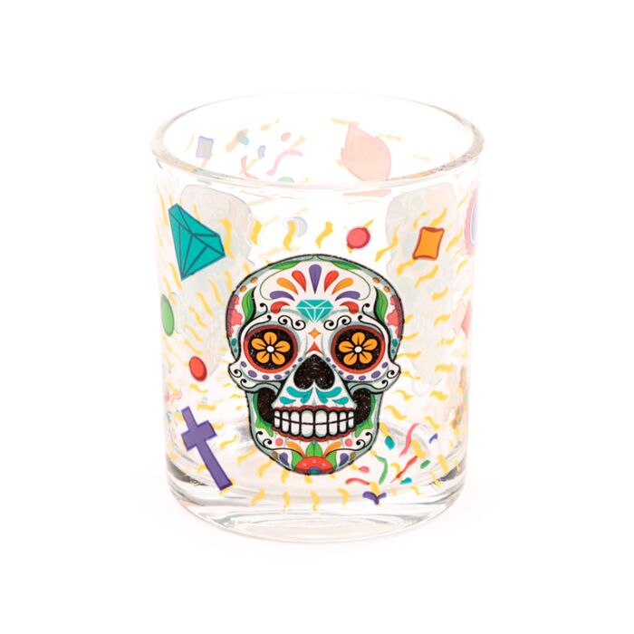 Puckator Day of the Dead Set of 2 Glass Tumblers 250ml
