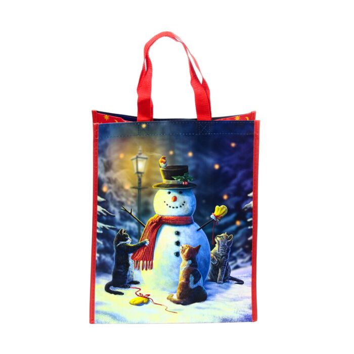 Puckator Lisa Parker Christmas Cats & Snowman Reusable Shopping Bag