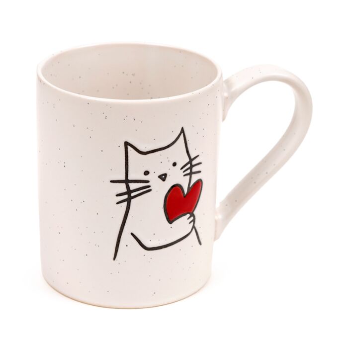 Puckator Cat with Heart Stoneware Mug