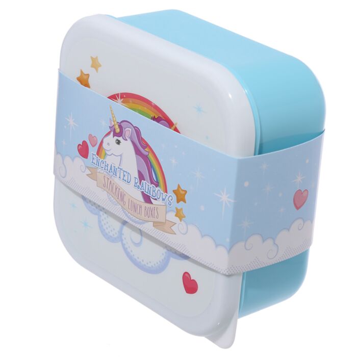 Puckator Set of 3 Lunch Box S/M/L Enchanted Rainbows Unicorn