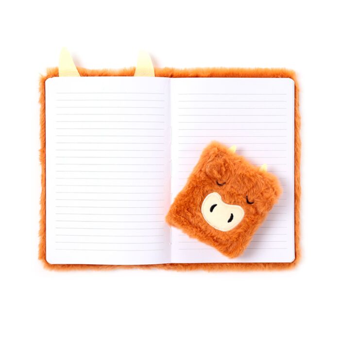 Puckator Highland Coo Plush Notebook with Pouch & Mini Notebook