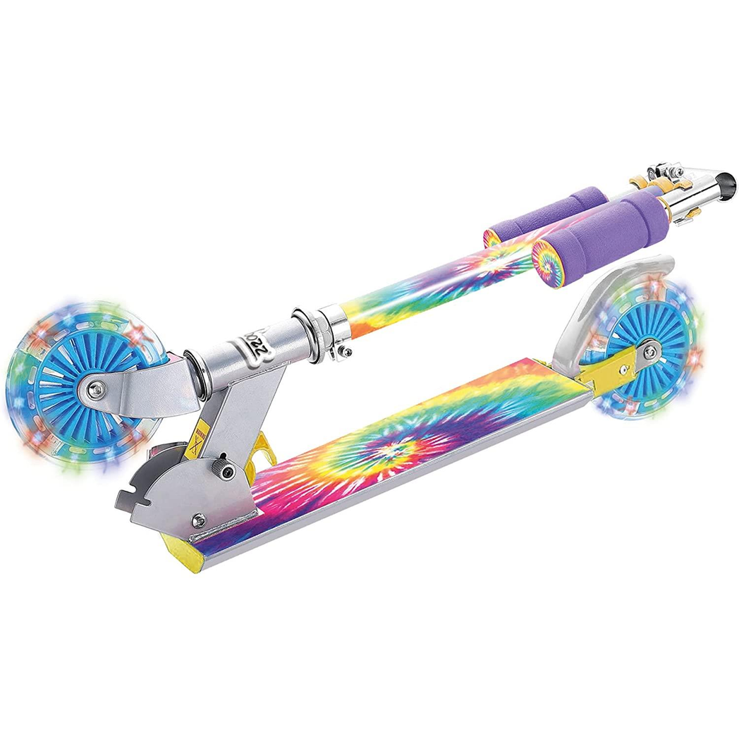 Ozbozz TIE DYE Scooter with Flashing Wheels, Rainbow  SV20890