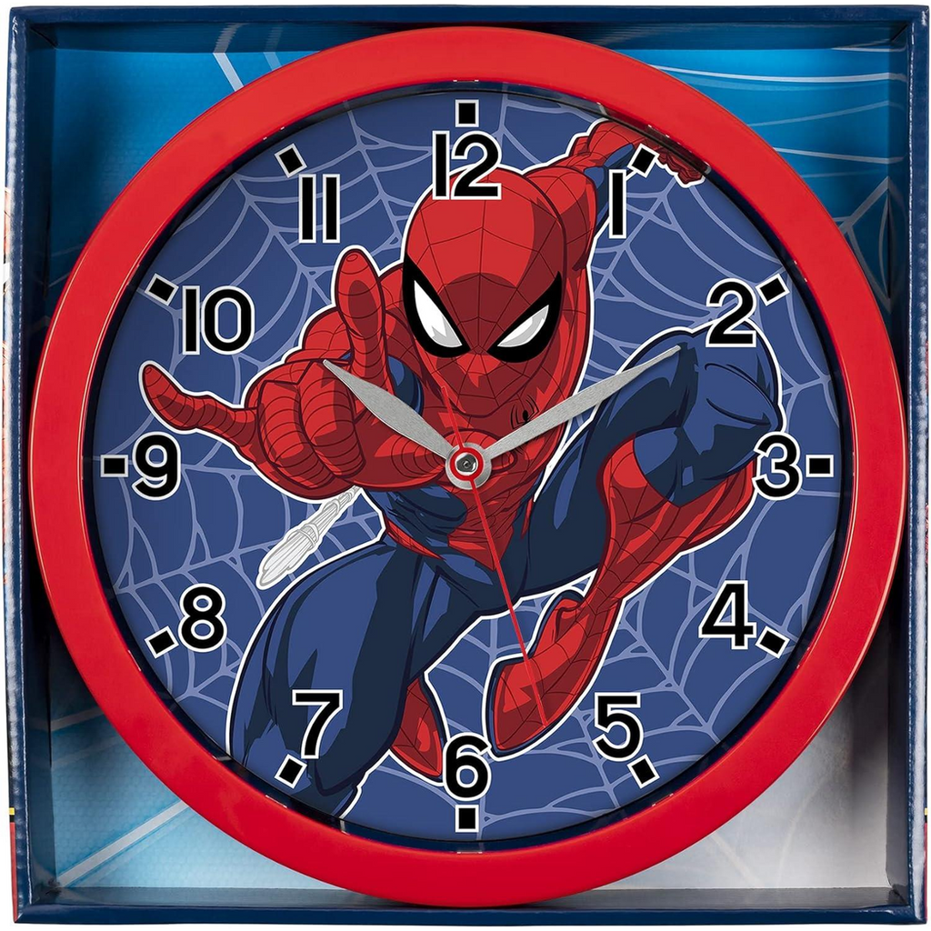 Spiderman Marvel Children Red Wall Clock SPD3586 25CM