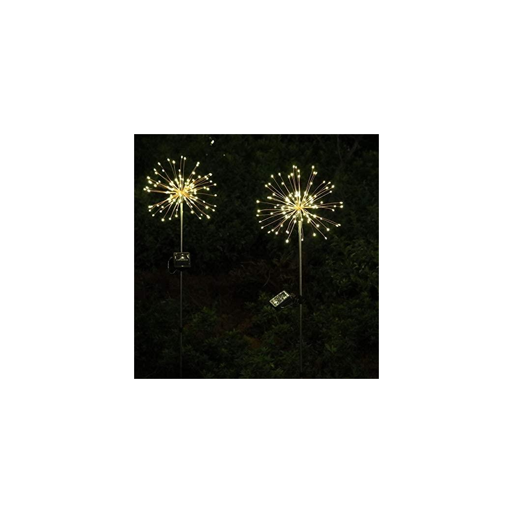 Planet Solar 90 Warm White Starburst Solar Powered Garden Stake Lights