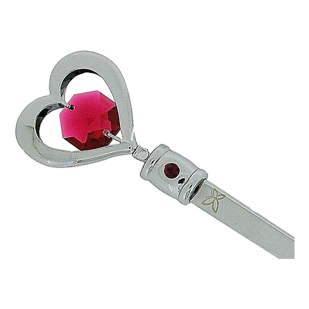 Crystocraft Chrome Plated Heart Letter Opener Made with Swarovski Crystals