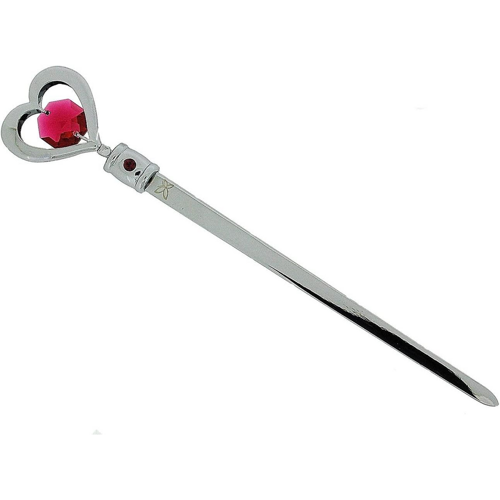 Crystocraft Chrome Plated Heart Letter Opener Made with Swarovski Crystals